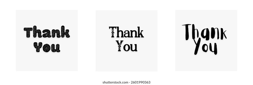 Handwritten thank you note vector