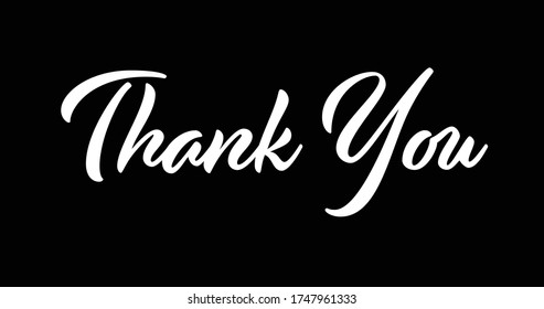 Handwritten Thank You Text on a Black Background