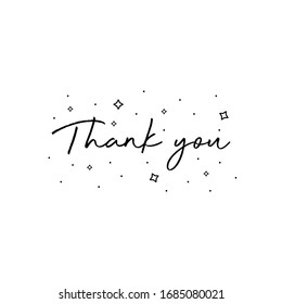 Handwritten Thank You Text Vector