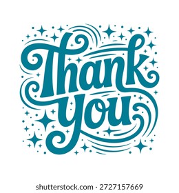 Ilustración vectorial de tipografía de agradecimiento escrita a mano para tarjetas de felicitación