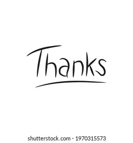Handwritten Thank you vector design