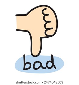 Handwritten thumb down bad icon
