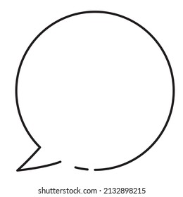 Handwritten touch cartoons, comics, cartoon balloons, comment balloon illustrations, icons. Round shape.