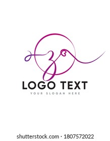 Un toque manuscrito igual de encantador y elegante plantilla de logotipo tipo Z, logotipo vector para identidad empresarial y de empresa 