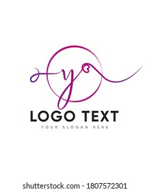 A handwritten touch equally charming and elegant type Y  logo template, Vector logo for business and company identity