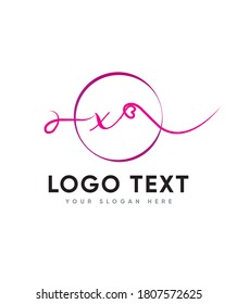 Un toque manuscrito igual de encantador y elegante plantilla de logotipo de tipo X, logotipo de vectores para la identidad empresarial y de la empresa