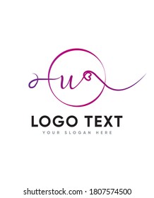 Eine handgeschriebene Note, die gleichermaßen charmant und elegant ist, mit U-Logo-Vorlage, Vectorlogo für Geschäftsleute und Firmenidentität