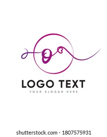 A handwritten touch equally charming and elegant type O  logo template, Vector logo for business and company identity