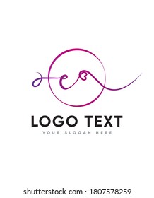 A handwritten touch equally charming and elegant type E  logo template, Vector logo for business and company identity