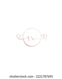 A handwritten touch equally charming and elegant letter N vector logo template