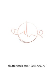 Un toque manuscrito igualmente encantador y elegante letra D patrón de logotipo vectorial