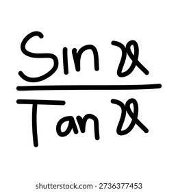 Handwritten Trigonometry Ratios in Black Charcoal Style
