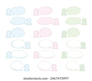 Handwritten type speech balloon and avatar set