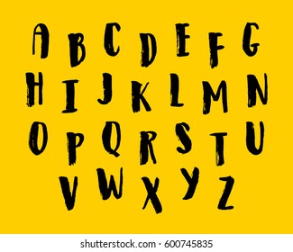 Handwritten typeface. font illustration vector typography