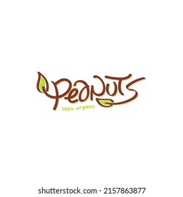 a handwritten or typographic style for the peanut product category. Can be used for product category titles, product nameplates etc