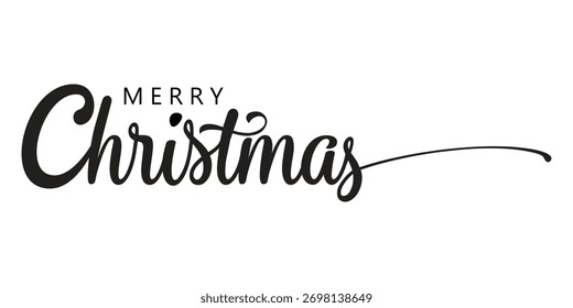 Tipografía manuscrita Feliz Navidades. Elemento de ilustración de vacaciones de Vector. Caligrafía Feliz Navidades