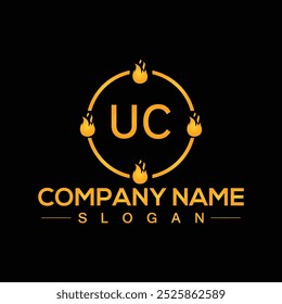 Handwritten UC letters logo design with vector