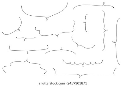 Handwritten underline speech bubble set