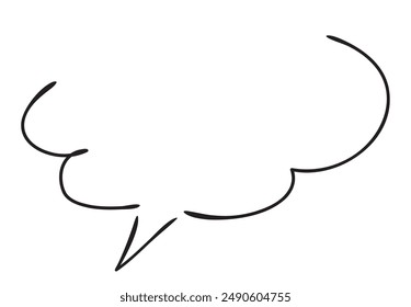 Handwritten underlined speech bubble on white background