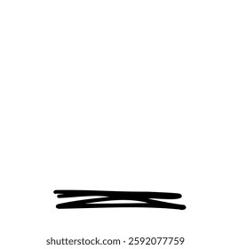 Handwritten underscore horizontal bar symbol in hand drawn style. Vector illustration isolated on white background. For typography, font, shop, logo, alphabet, sales, signboard, education.