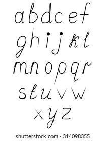 Handwritten uppercase alphabet