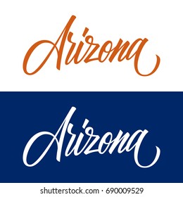 Handwritten U.S. state name Arizona. Calligraphic element for your design. Vector illustration.