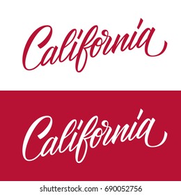 Handwritten U.S. state name California. Calligraphic element for your design. Vector illustration.