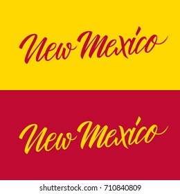 Handwritten U.S. state name New Mexico. Calligraphic element for your design. Vector illustration.