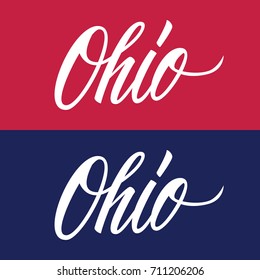 Handwritten U.S. state name Ohio. Calligraphic element for your design. Vector illustration.