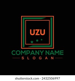 Handwritten UZU letters logo design with vector