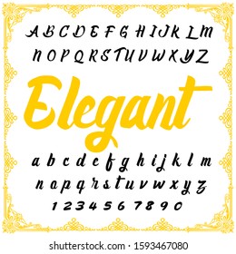 Handwritten vector alphabet letters named Elegant