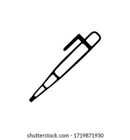 handwritten vector ballpoint pen on a white background