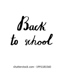 Título grabado a mano con letras caligráficas vectoriales "de vuelta a la escuela". Elemento de diseño aislado para tipografía y uso digital.