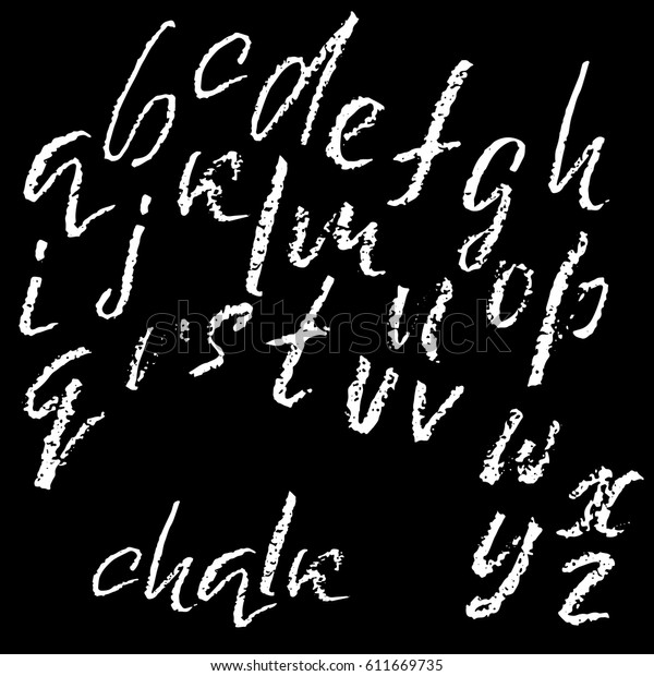 Handwritten Vector Chalked Alphabet Imitation Texture Stock Vector Royalty Free 611669735 