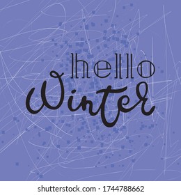 Handwritten vector lettering. Hello seasons concept