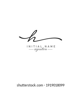 Handwritten Vector Log for Initial Letter H in Signature Style