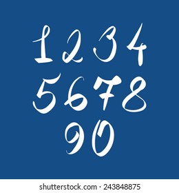 Handwritten vector numbers, modern numbers set.
