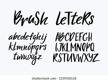 Handwritten Vector Stylized Font and Alphabet. Modern Brush Letters. 