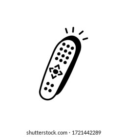 handwritten vector tv remote control on a white background