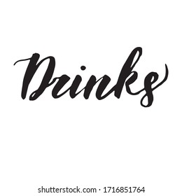 Handwritten Vector Word Drinks Calligraphic Brush Stock Vector (Royalty ...