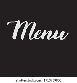 Handwritten vector word "Menu". Calligraphic brush modern lettering. Isolated on white background.