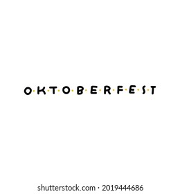 Handwritten vector word Oktoberfest. Overlay black simple text for poster, e-commerce, textile, blog, billboard. Calligraphic modern lettering with dots.