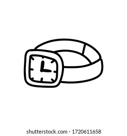 handwritten vector wristwatch on a white background