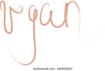 Texto de caligrafía vegana escrito a mano para un logotipo, página principal o folleto