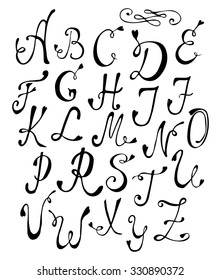 Hand Drawn Alphabet Stock Vector (Royalty Free) 165540011