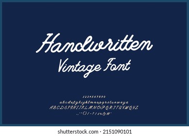 handwritten vintage font design typography