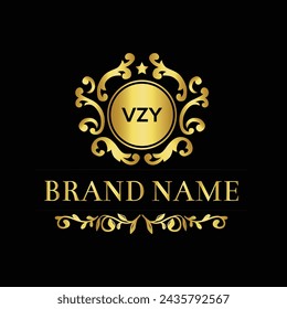 Handwritten VZY letters logo design with vector