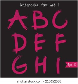 handwritten watercolor alphabet set 1