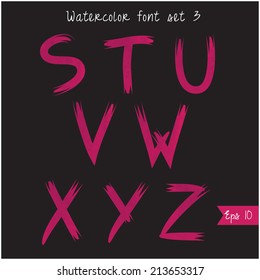 handwritten watercolor alphabet set 3