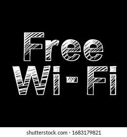 Handwritten web slang text for social media and blog posts. Free Wi-Fi lettering inscription for blogger or group. For site, blog, icon, new post, page